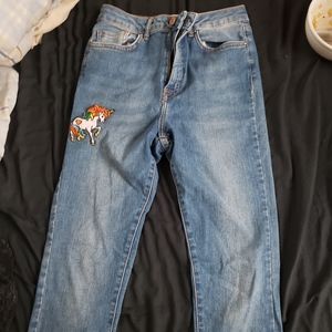 Forever 21 jeans with unicorn patch